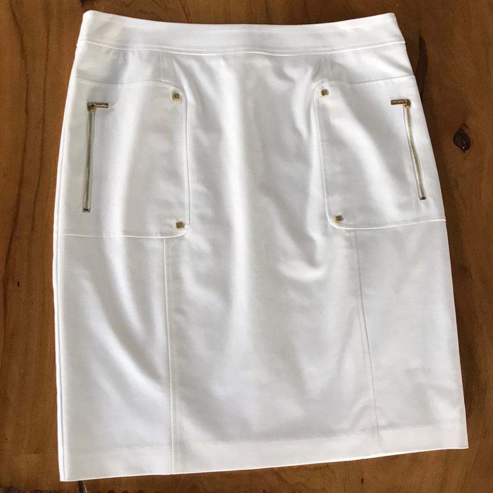 💟Calvin Klein White Gold Pencil Skirt